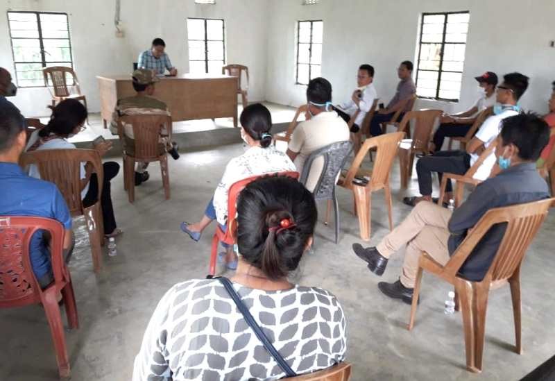 Meeting of the Block Task Force (BTF) Bhandari on COVID-19 held at the conference hall of the Additional Deputy Commissioner, Bhandari, on June 15. (DIPR Photo)